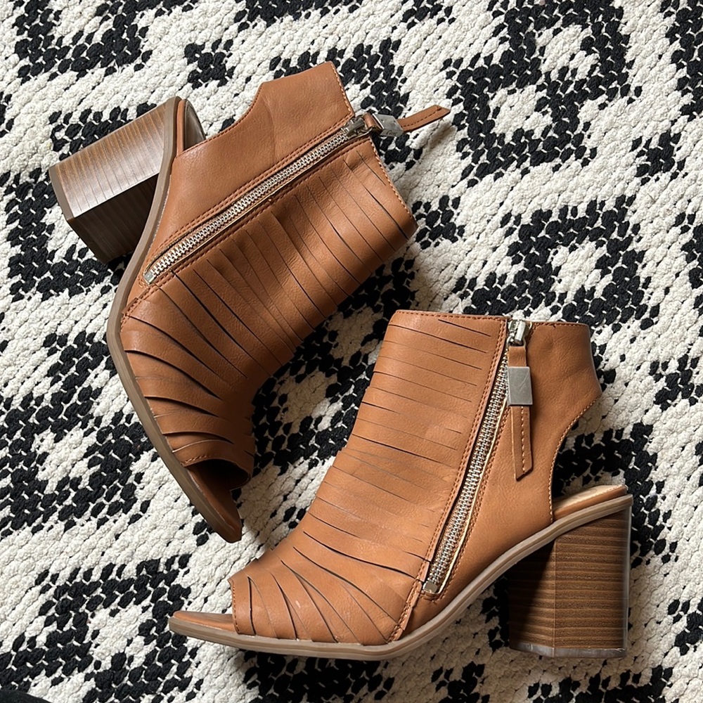 Sam Edelman open toe heeled booties